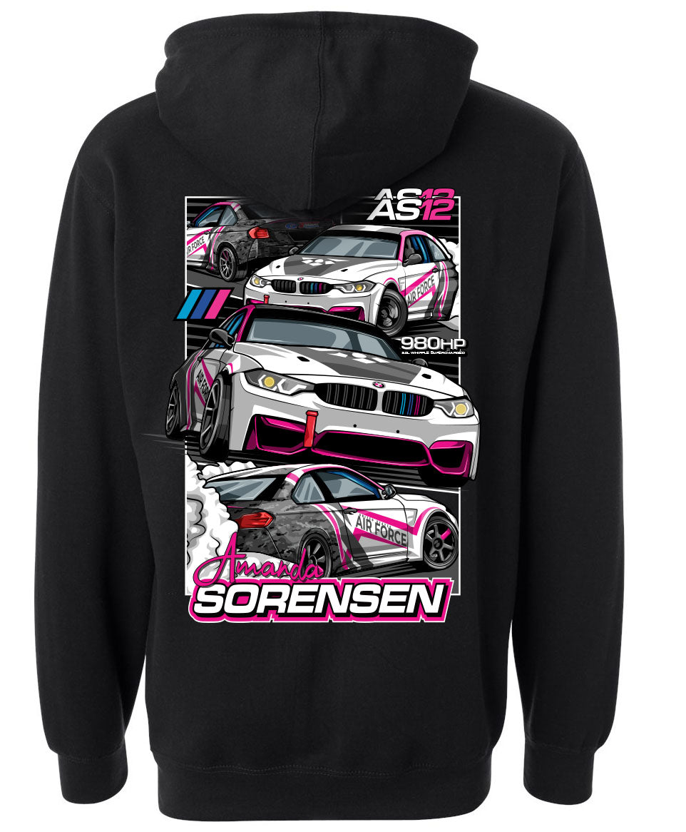 Amanda Car Graphic Hoodie Black