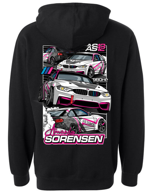 Amanda Car Graphic Hoodie Black